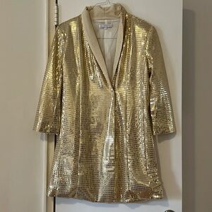 English Factory Gold Sequin Blazer Dress